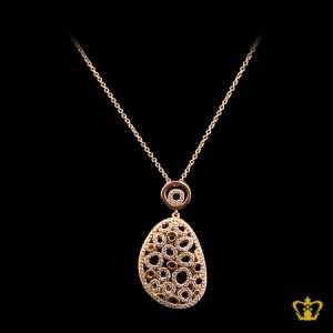 Golden-color-oval-curve-pendant-embellished-with-sparkling-crystal-diamond-gorgeous-gift-for-her