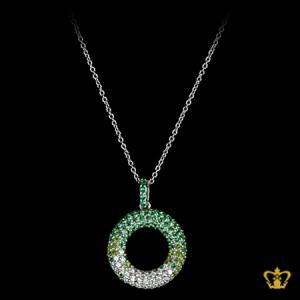 Stylish-green-crystal-round-pendant-lovely-elegant-gift-for-her