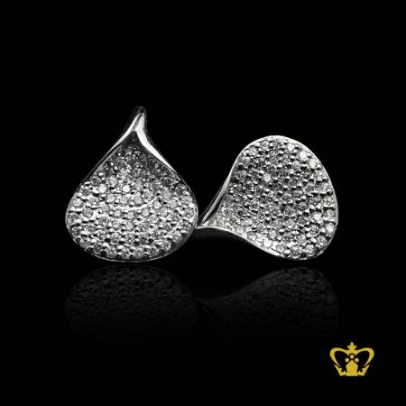 Classy-trendy-leaf-silver-tops-earring-inlaid-with-crystal-diamond-lovely-gift-for-her