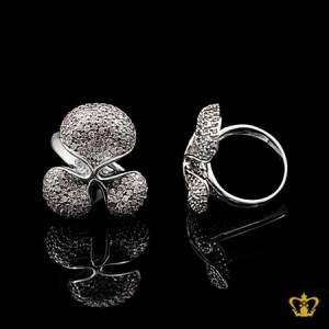Luminous-modish-silver-flower-ring-inlaid-with-crystal-diamond-elegant-gift-for-her