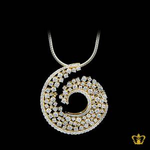Ornamented-golden-pendant-inlaid-with-crystal-diamond-lovely-gift-for-her