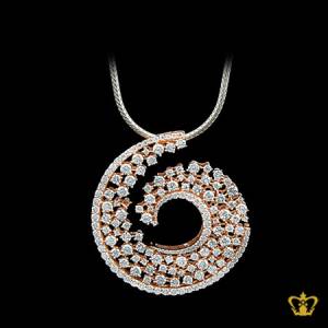 Stylish-spiral-rose-gold-color-pendant-inlaid-with-crystal-diamonds-lovely-gift-for-her