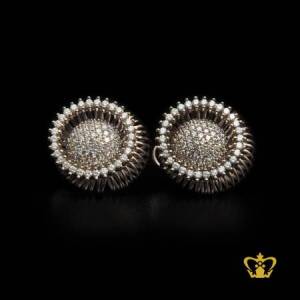 Elegant-silver-earring-inlaid-with-sparkling-crystal-diamonds-lovely-gift-for-her