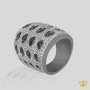 Alluring-designer-silver-ring-inlaid-with-crystal-diamonds-lovely-gift-for-her