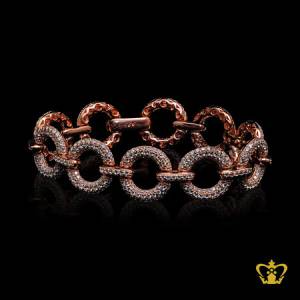 Classy-designer-rose-gold-color-bracelet-inlaid-with-sparkling-crystal-exclusive-gift-for-her