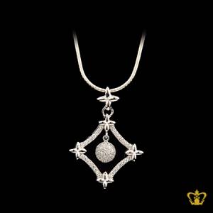 Fancy-embellished-silver-four-star-pendant-crystal-diamond-a-fashionable-designer-opulent-gift-for-her