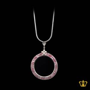 Exquisite-pink-crystal-round-pendant-elegant-gift-for-her