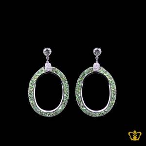 Chic-oval-green-crystal-diamonds-earring-lovely-gift-for-her