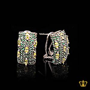 Designer-tops-earring-inlaid-with-green-crystal-diamonds-lovely-gift-for-her