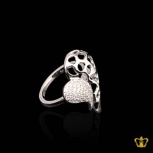 Silver-leaf-ring-inlaid-with-crystal-diamond-elegant-gift-for-her