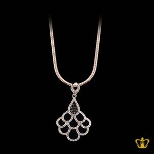 Drop-flower-pendant-embellished-with-sparkling-black-and-clear-crystal-diamond-gift