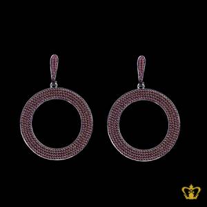 Chic-timeless-designer-round-earring-embellished-with-brown-crystal-diamond-lovely-gift-for-her