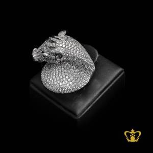Fashionable-vintage-style-embellished-horse-figure-ring-with-crystal-diamonds-sterling-silver-opulent-gift-for-her