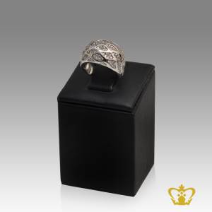 Designer-silver-ring-inlaid-with-exclusive-clear-crystal-diamonds-lovely-gift-for-her