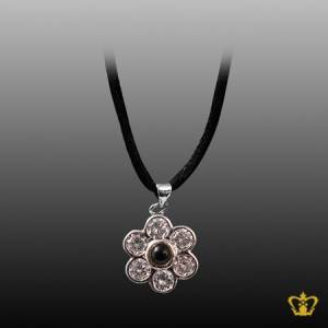 Rhodium-plated-graphic-stone-pendant-embellish-crystal-diamond-and-a-hidden-picture-Goddess-Lakshmi