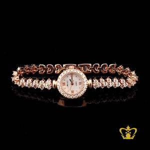Beautiful-rose-gold-woman-watch-embellish-with-crystal-diamond