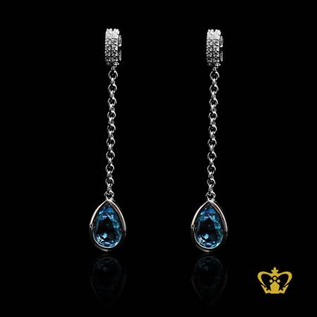 Oval-drop-blue-Crystal-earring-lovely-gift-for-her