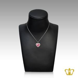 Heart-shape-chain-silver-for-her-occasions-celebrations-gift-birthday-pendant-pink-silver-crystal-stone-valentines-day