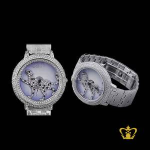 Artistic-panther-watch-in-blue-toned-embellish-with-crystal-stones