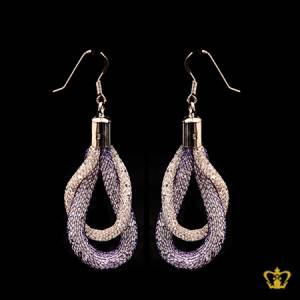 Mesh-tube-blue-and-pink-gold-color-fish-hook-twist-drop-earring-filled-with-white-crystal-stone-exquisite-jewelry-gift-for-her