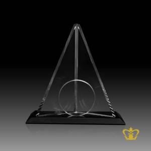Wing-trophy-with-crystal-circle-cutout-black-base-customized-logo-text
