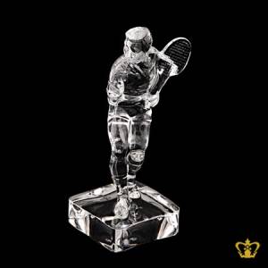 Personalized-Crystal-Replica-of-Tennis-Player-stands-on-Clear-Crystal-Base-Customize-Text-Engraving-Logo