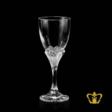 Lovely-sherry-glass-enhanced-with-frosted-carved-stem-2-oz