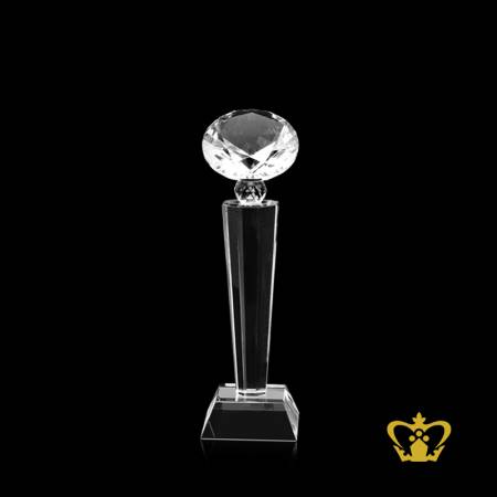 Crystal-Diamond-Trophy-with-Clear-Base-Customized-Logo-Text