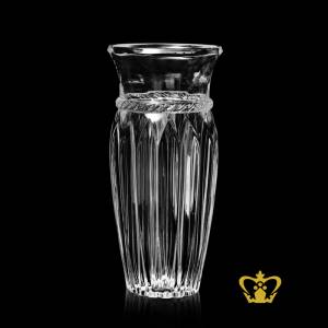 Classic-style-elegant-handcrafted-long-crystal-vase-with-modest-design