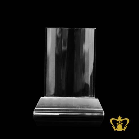 Crystal-pillar-trophy-with-clear-base-customized-logo-text