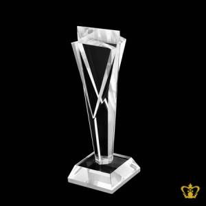 Triangle-Crystal-Trophy-with-Clear-Base-Customized-Text-Logo-12-Inch-x-3-50-Inch