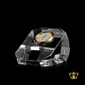 Personalized-Crystal-Paper-Weight-with-Clock-For-Desktop-Customized-With-Your-Name-Designation-Logo