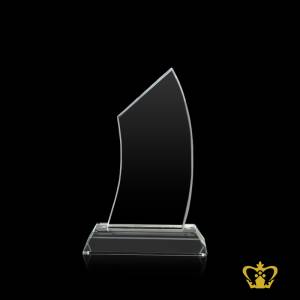 Crystal-Arc-Trophy-with-Clear-Base-Customized-Logo-Text