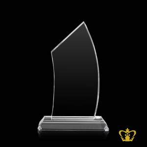 Crystal-Arc-Trophy-with-Clear-Base-Customized-Logo-Text