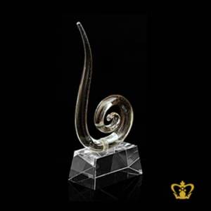 Manufactured-Artistic-Crystal-Snake-Trophy-with-Clear-Crystal-Base