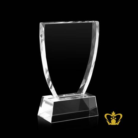 Personalized-crystal-semi-oval-trophy-with-clear-base-customize-text-engraving-logo