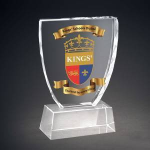 Personalized-crystal-semi-oval-trophy-with-clear-base-customize-text-engraving-logo