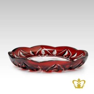 Red-decorative-crystal-centerplate-with-handcrafted-traditional-pattern