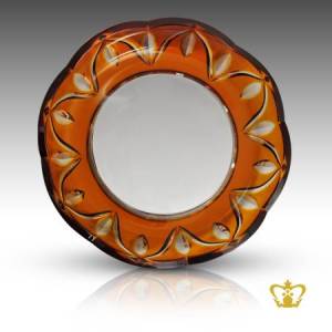 Amber-crystal-centerplate-with-handcrafted-traditional-pattern