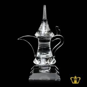 Traditional-Dallah-Coffee-Pot-Crystal-Replica-UAE-National-Day-Gift-Tourist-Souvenir-10-Inch-Customized-Logo-Text