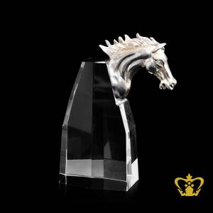 Personalize-metal-horse-head-trophy-with-crystal-block-customized-logo-text