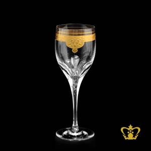 Classic-golden-rimmed-modish-crystal-wine-glass