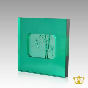 Artistic-Custom-Made-Square-Leaf-Green-Plaque-with-Intricate-Detailing