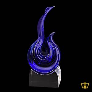 Personalized-classic-art-blue-flame-trophy-with-clear-base