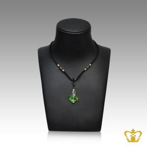 Green-and-clear-leaf-shape-crystal-pendent-lovely-gift-for-her