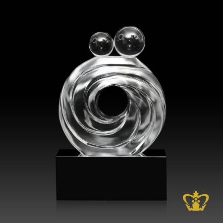 Mother-and-Baby-Crystal-Trophy-Abstract-Art-Black-Base-Customized-Logo-Text-28-CM