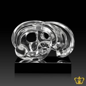 Masterpiece-Artistry-Replica-of-a-Wave-Surfing-Trophy-with-Intricate-Detailing-stands-on-Black-Crystal-Base