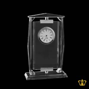 Personalized-crystal-desktop-with-clock-for-desktop-customized-with-your-name-designation-logo
