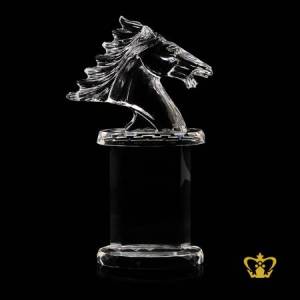 Personalized-Crystal-Horse-Bust-Cutout-Trophy-With-Clear-Base-Customized-Logo-Text