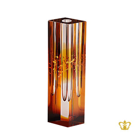 Splendid-amber-square-crystal-vase-elegant-modest-design-stylish-decorative-gift